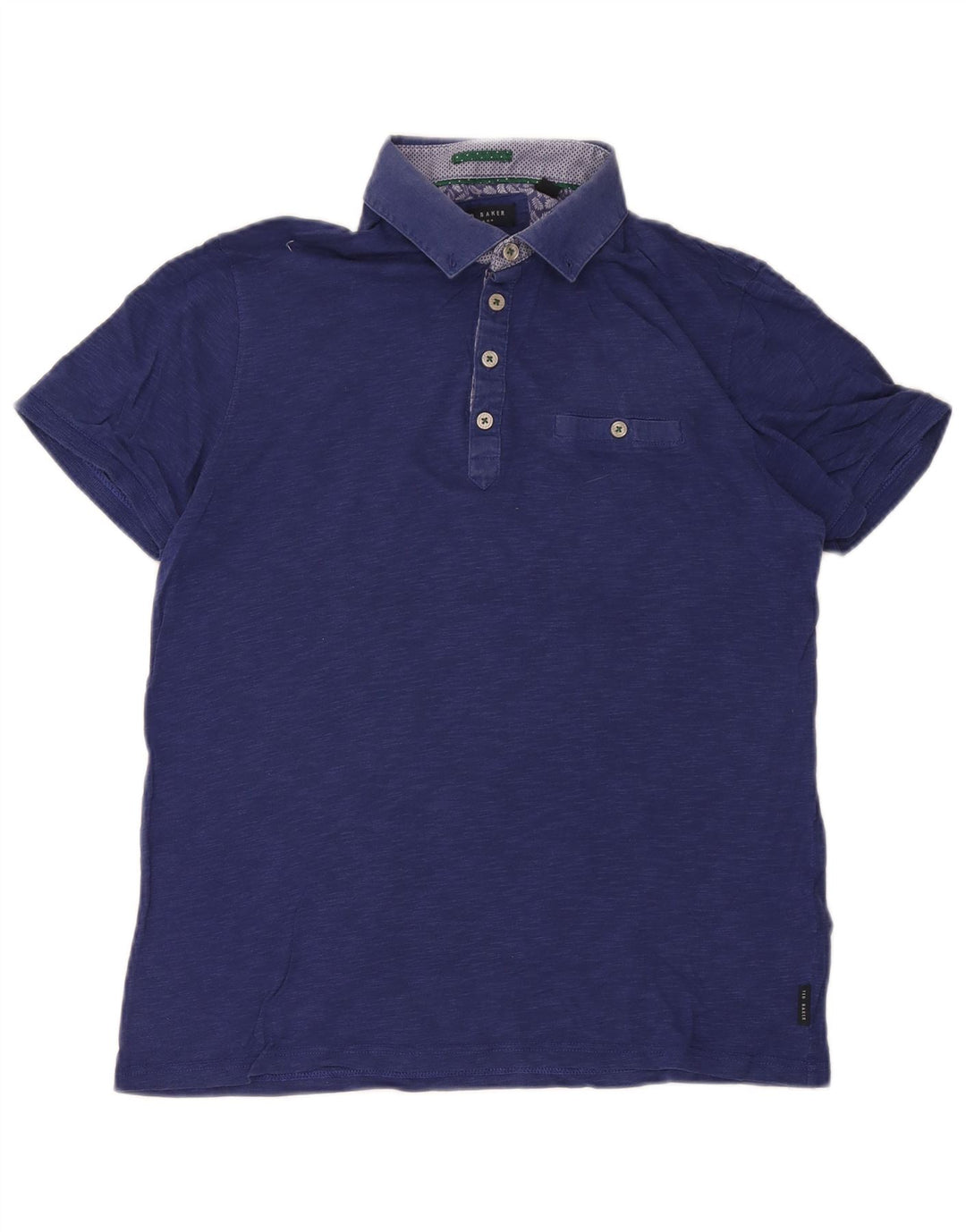 Ted Baker Mens Polo Shirt Size 3 Medium Navy Blue Cotton