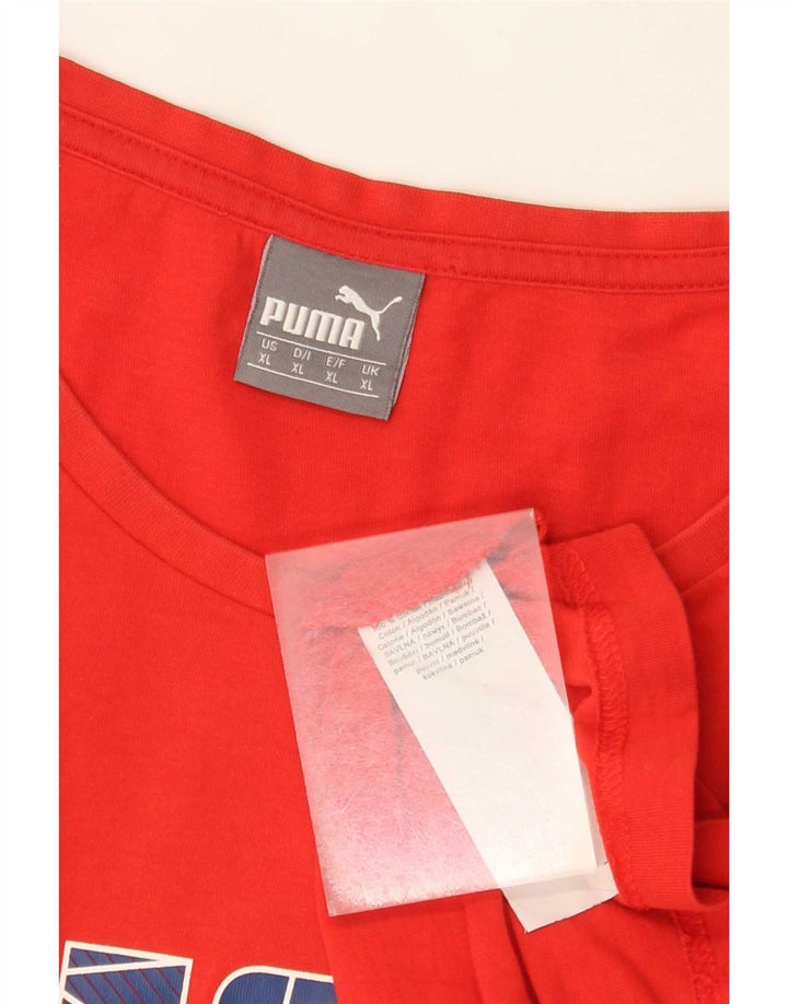 Puma Mens Graphic T-Shirt Top XL Red Cotton