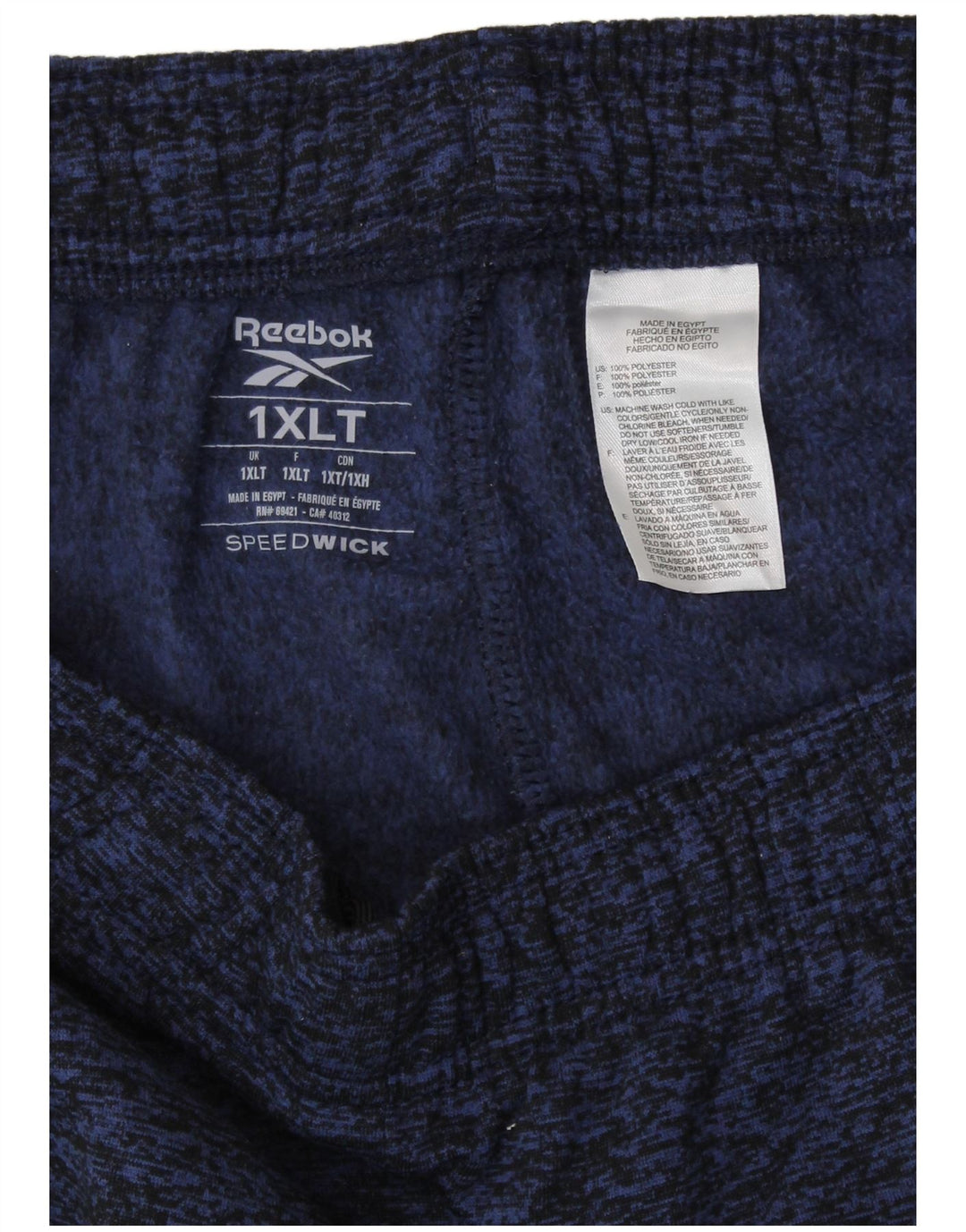 REEBOK Womens Tracksuit Trousers UK 18 XL  Navy Blue Flecked Polyester