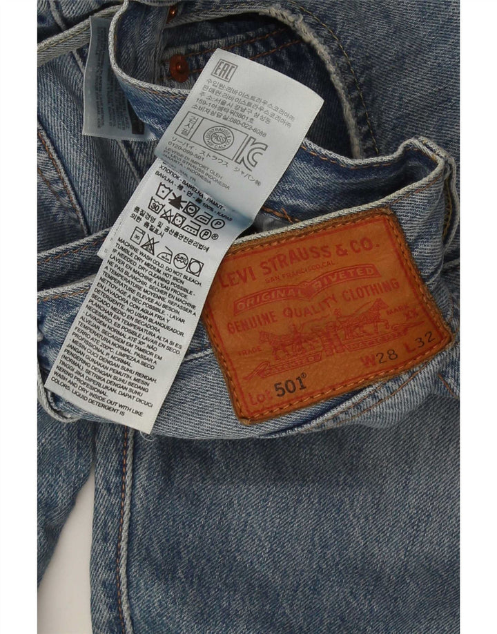 Levi's Womens 501 Straight Jeans W28 L27 Blue Cotton