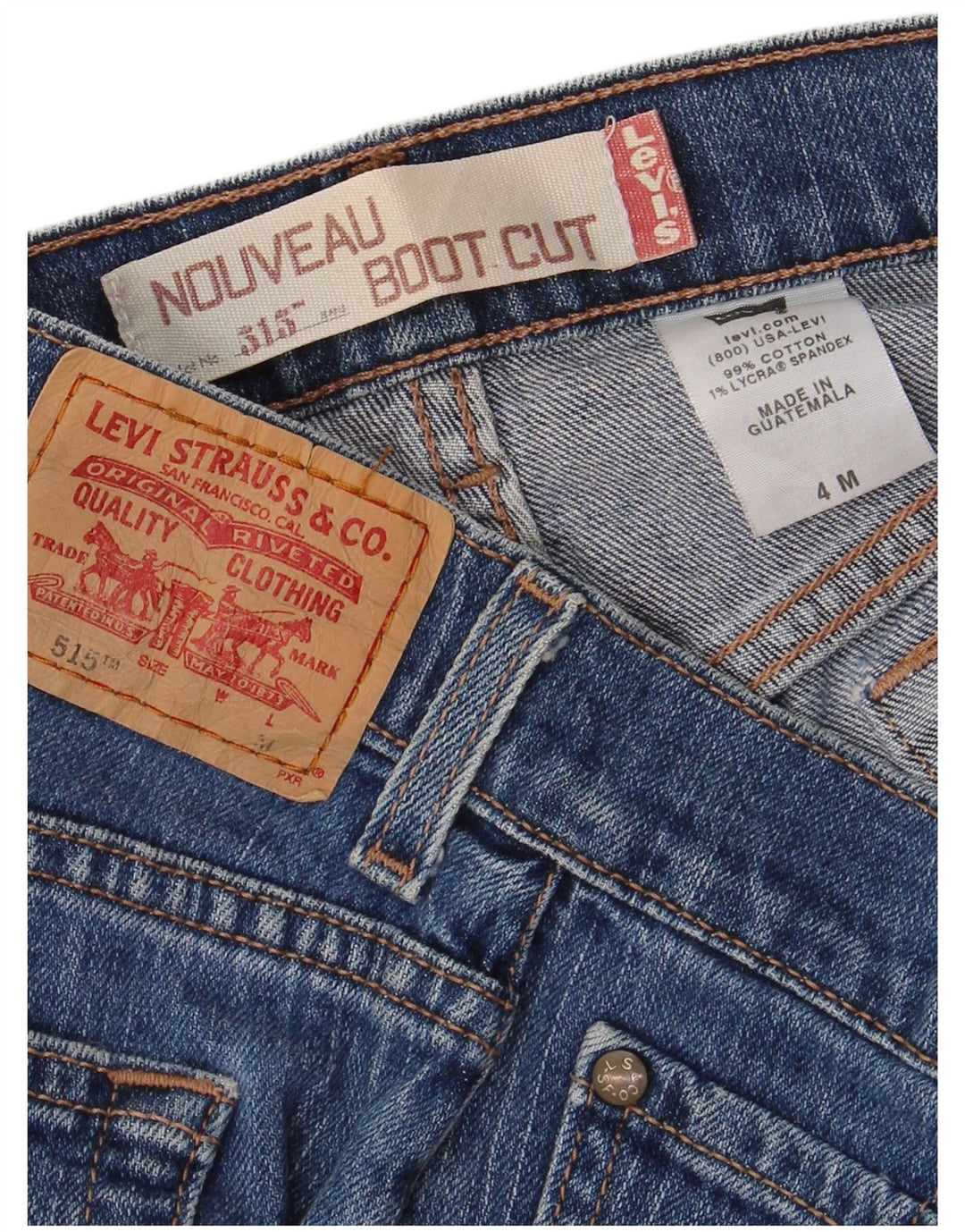 LEVI'S Womens 515 Nouveau Bootcut Jeans US 4 Small W30 L31 Blue Cotton