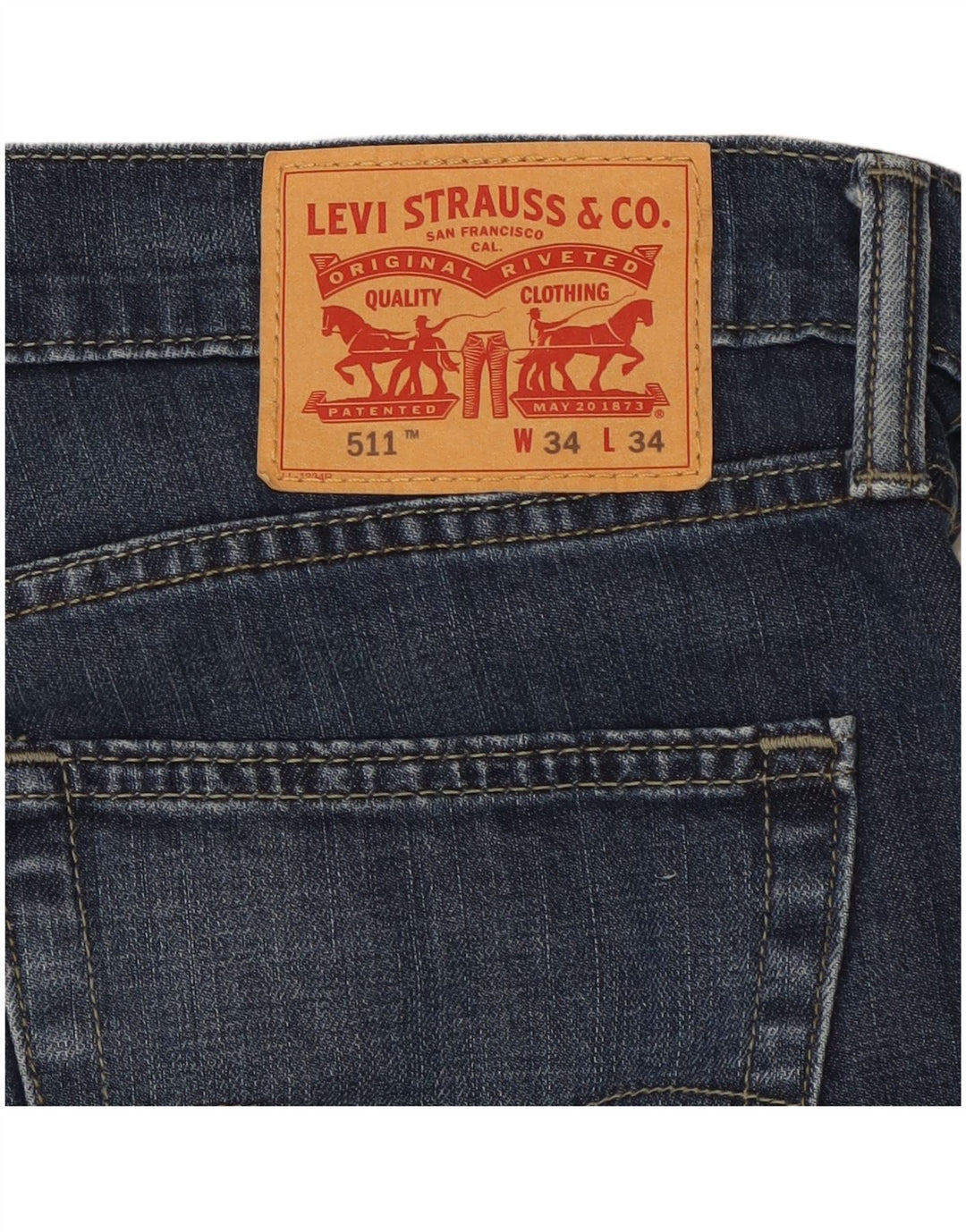 LEVI'S Mens 511 Slim Jeans W34 L28 Blue Cotton