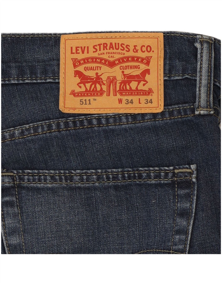 LEVI'S Mens 511 Slim Jeans W34 L28 Blue Cotton