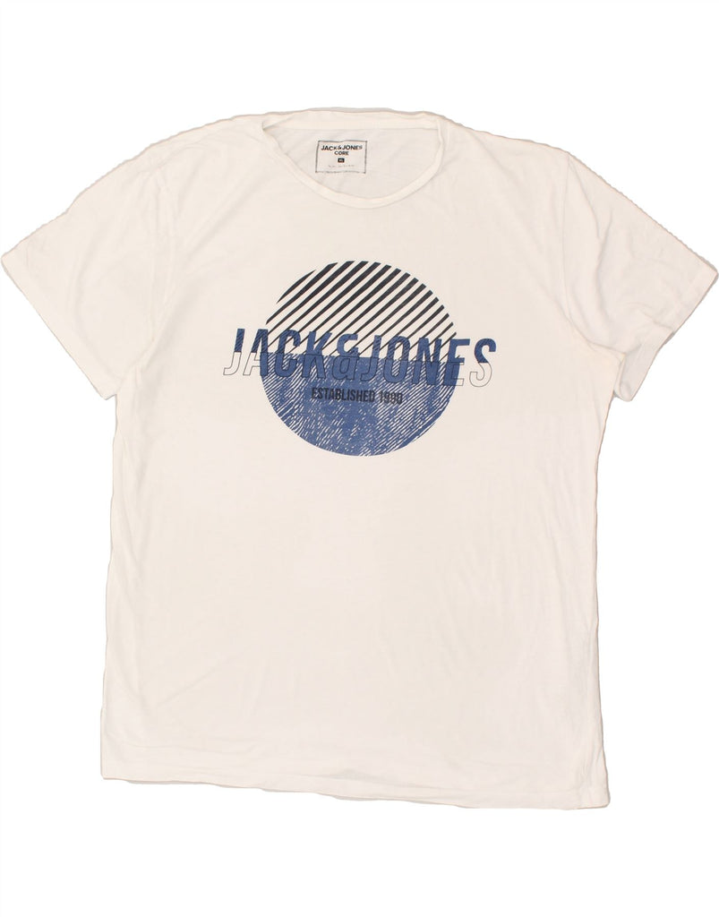 JACK & JONES Mens Graphic T-Shirt Top XL White Cotton | Vintage Jack & Jones | Thrift | Second-Hand Jack & Jones | Used Clothing | Messina Hembry 