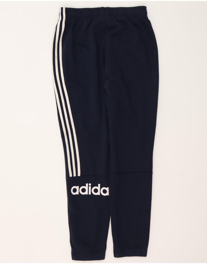 Adidas Mens Graphic Tracksuit Trousers Joggers Medium Navy Blue Cotton