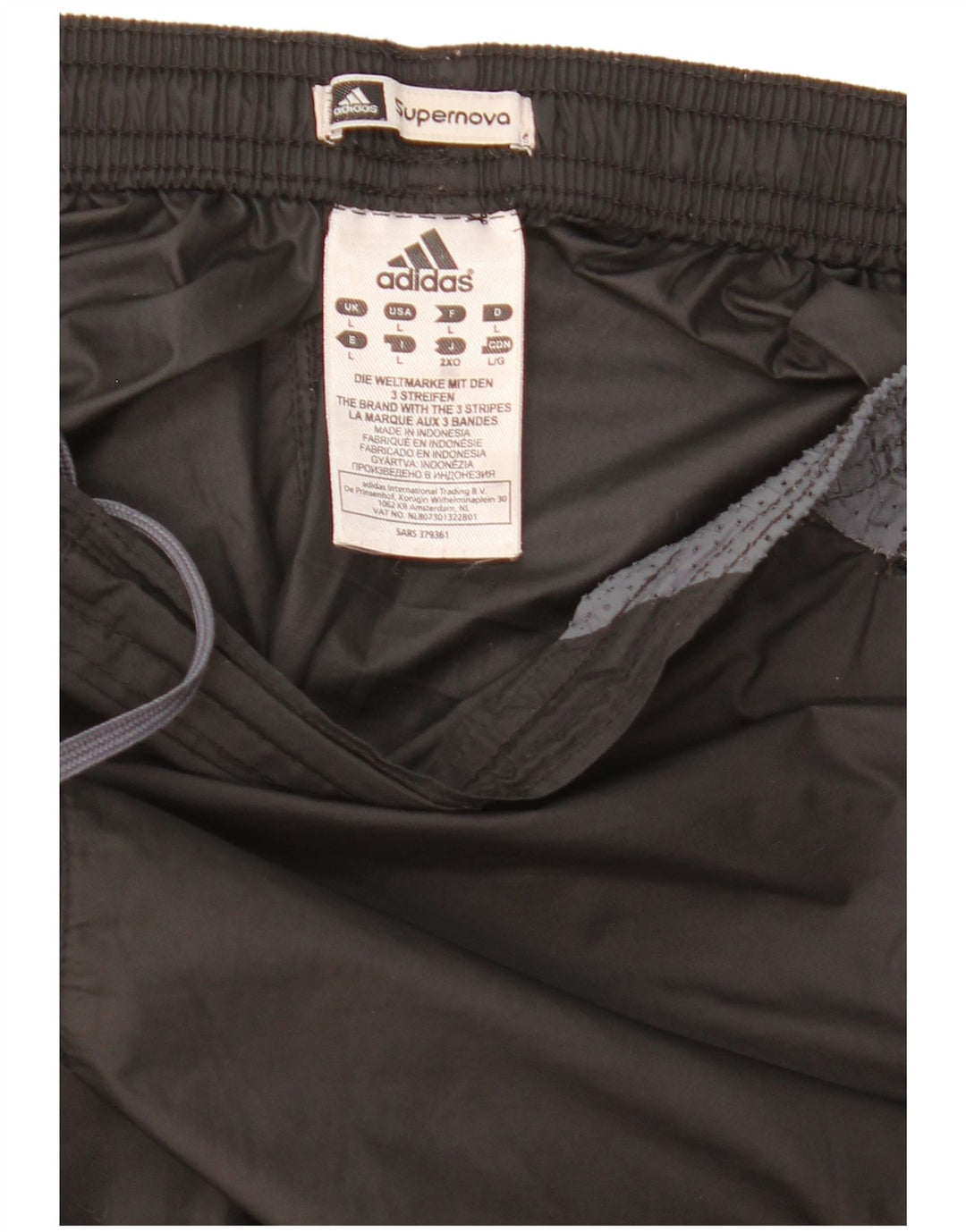 Adidas Mens Supernova Waterproof Trousers Large Black Colourblock Polyester