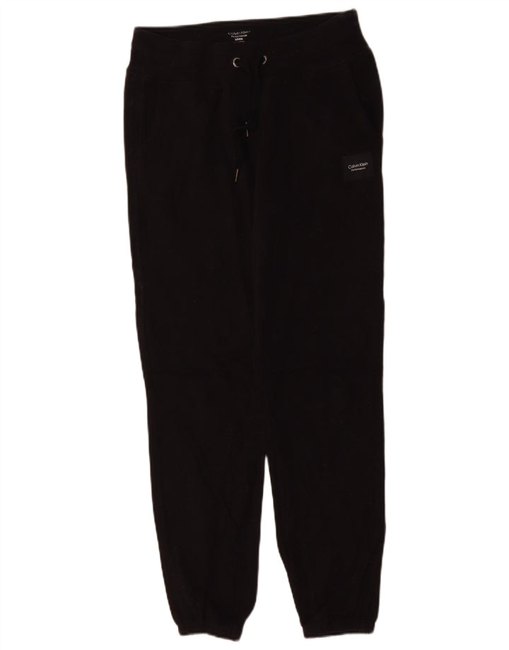 CALVIN KLEIN Mens Tracksuit Trousers Joggers Small  Black Cotton