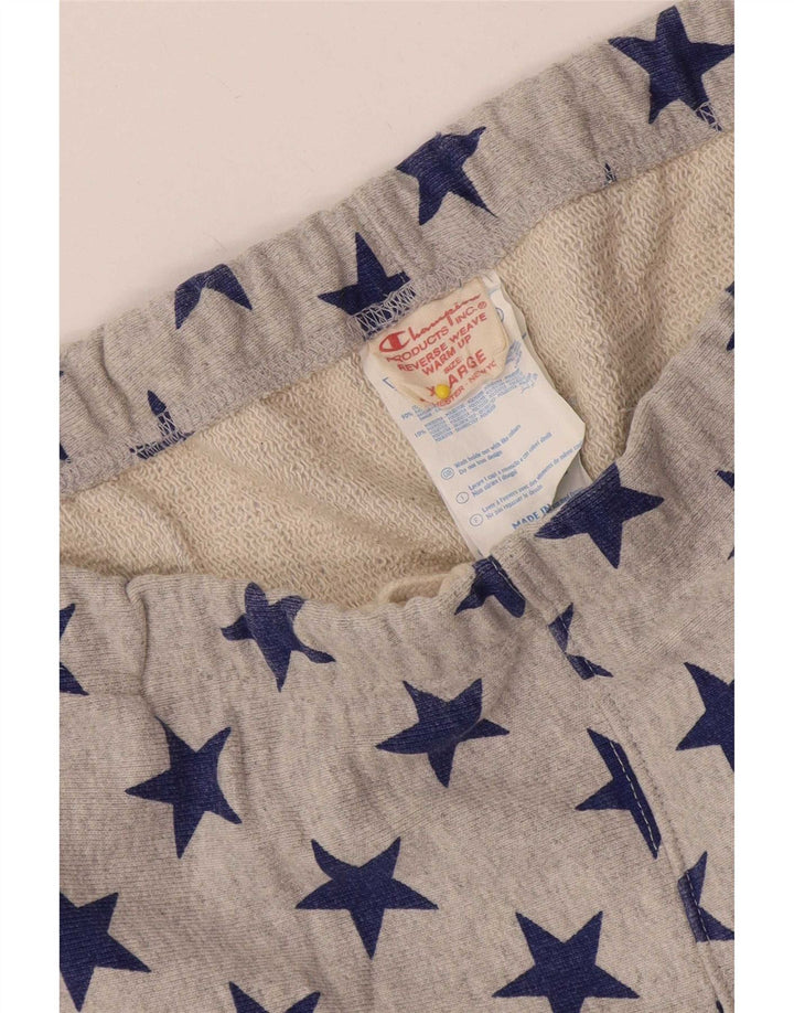 Champion Mens Abstract Pattern Sport Shorts XL Grey Cotton