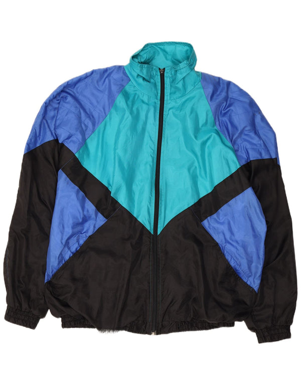 Vintage Mens Tracksuit Top Jacket UK 42/44 Large Multicoloured Colourblock