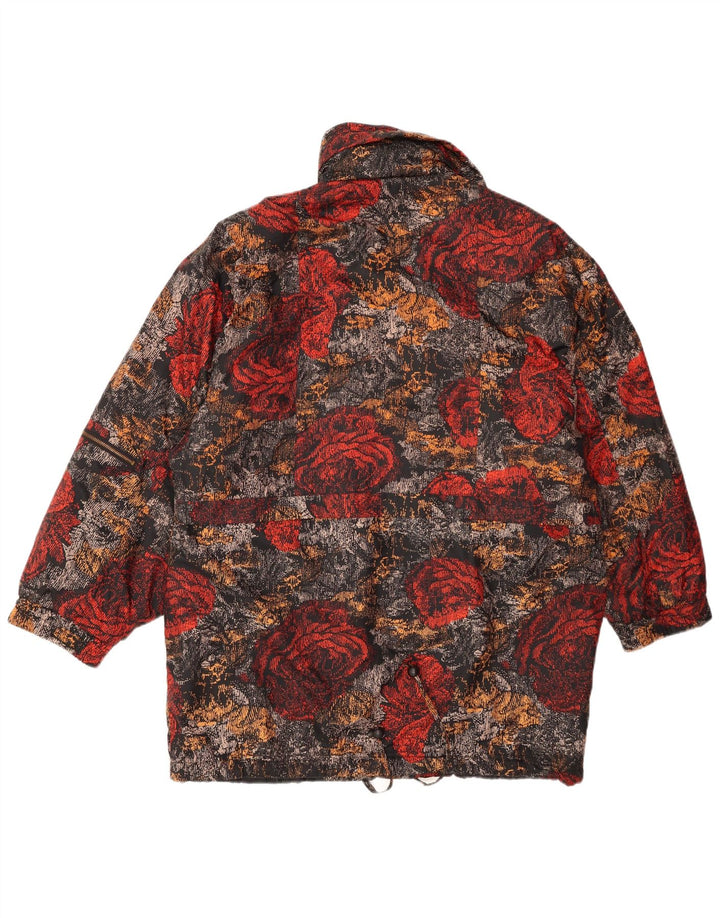 Vintage Womens Ski Jacket EU 40 Medium Multicoloured Floral Polyester