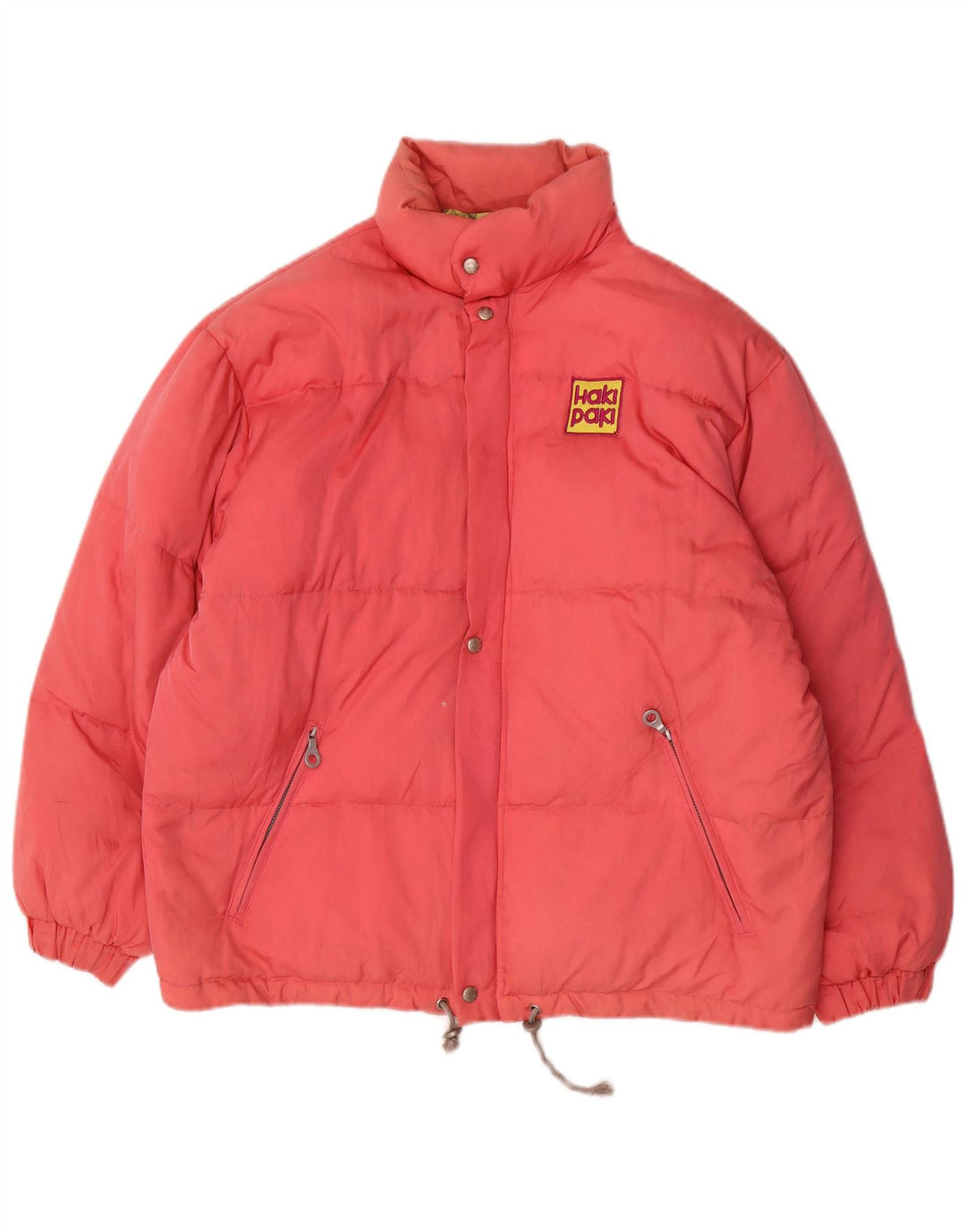 Vintage Mens Loose Fit Padded Jacket IT 46 Small Pink Floral Polyamide