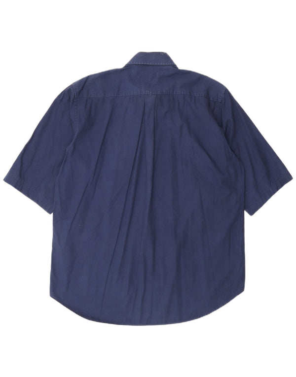 Fila Mens Short Sleeve Shirt Large Navy Blue Cotton