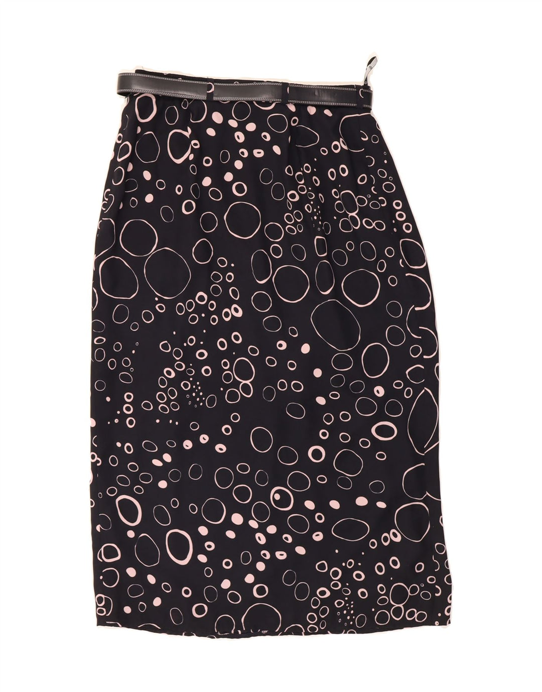 LUCIA Womens Straight Skirt EU 40 Medium W30  Navy Blue Spotted Polyester Vintage Lucia and Second-Hand Lucia from Messina Hembry 