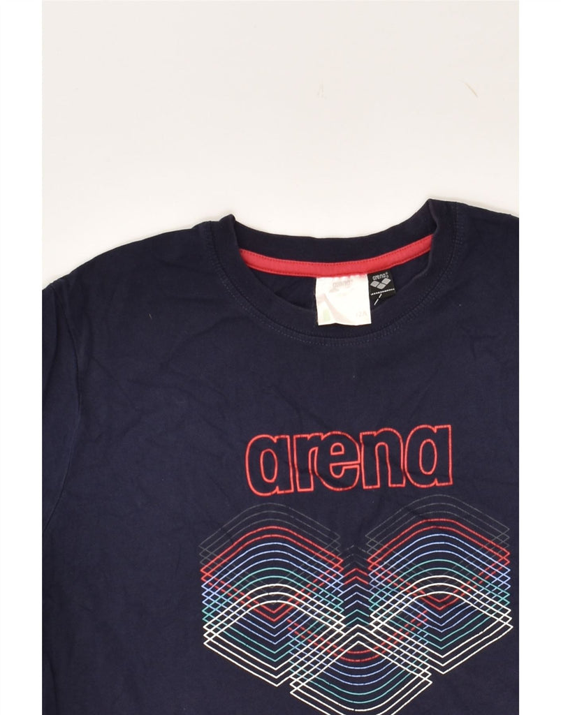 ARENA Boys Graphic T-Shirt Top 11-12 Years Navy Blue Cotton | Vintage Arena | Thrift | Second-Hand Arena | Used Clothing | Messina Hembry 