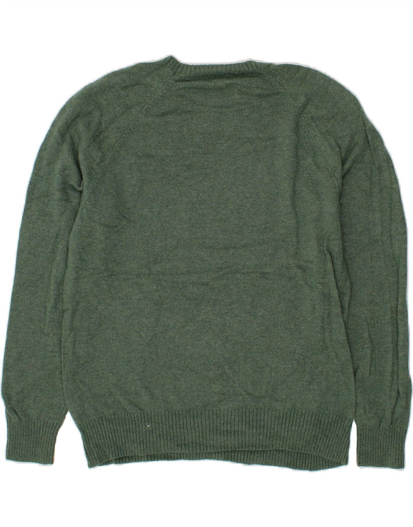 J. CREW Mens Crew Neck Jumper Sweater XL Green Polyester Vintage J. Crew and Second-Hand J. Crew from Messina Hembry 
