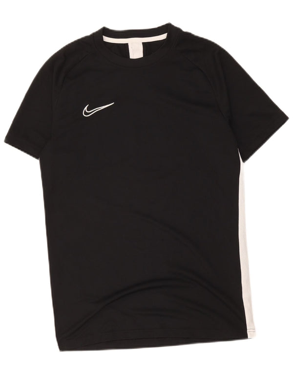 Nike Womens Dri Fit T-Shirt Top UK 14 Medium Black Colourblock Polyester