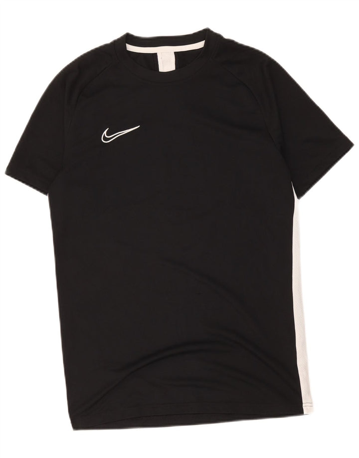 Nike Womens Dri Fit T-Shirt Top UK 14 Medium Black Colourblock Polyester