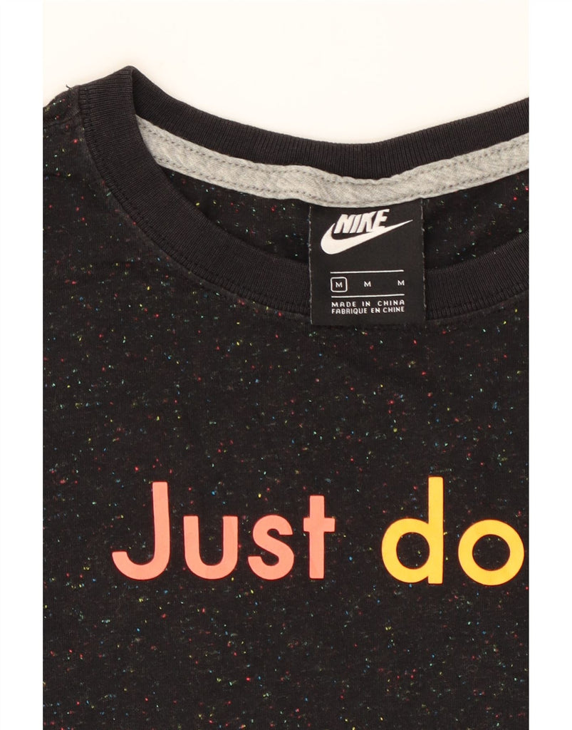 NIKE Womens Graphic T-Shirt Top UK 14 Medium Black Flecked Cotton Vintage Nike and Second-Hand Nike from Messina Hembry 