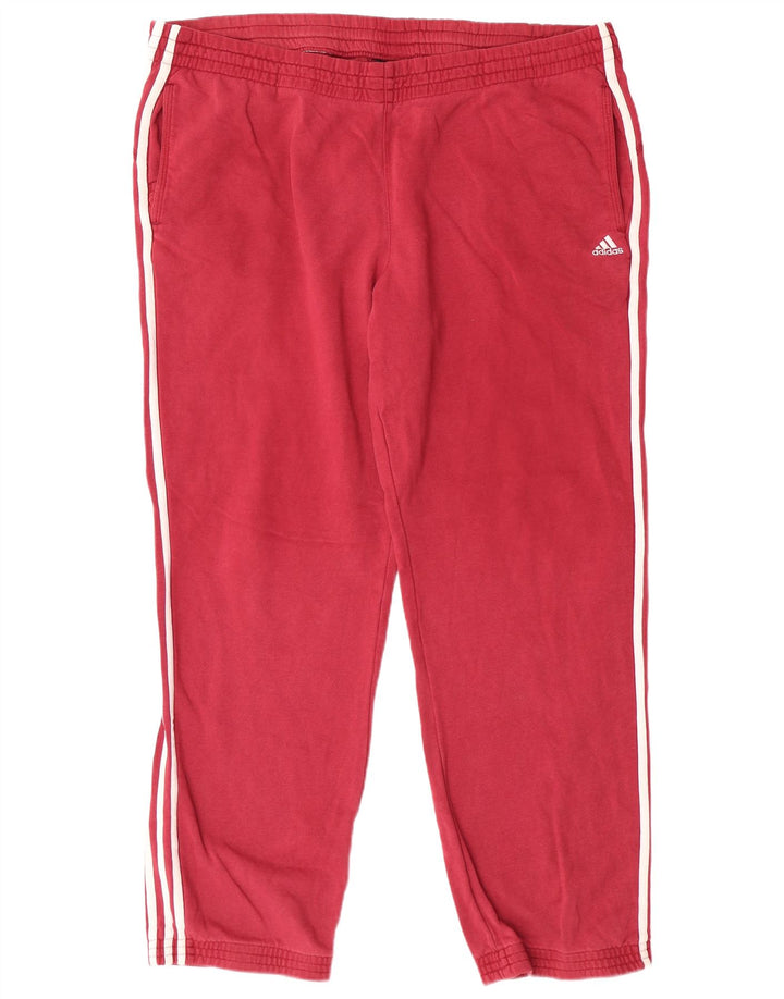 ADIDAS Mens Tracksuit Trousers 2XL Burgundy Cotton