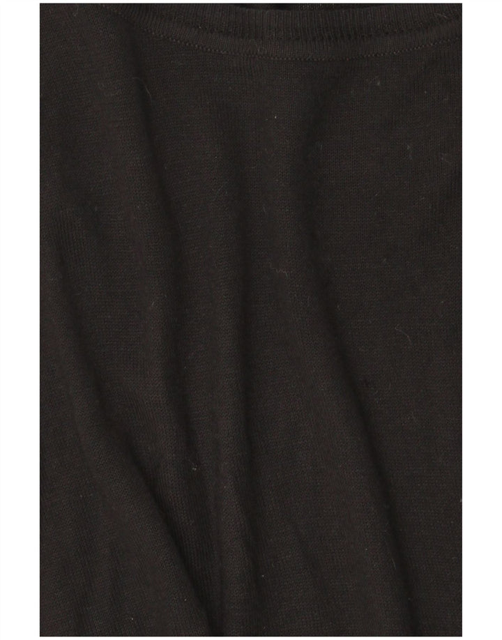 Zara Womens Boat Neck Jumper Sweater UK 14 Medium Black Viscose