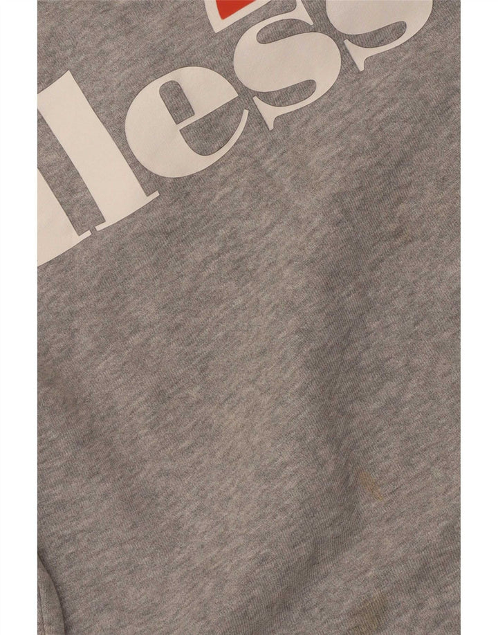 Ellesse Womens Graphic Oversized Sweatshirt Jumper UK 10 Small Grey Flecked