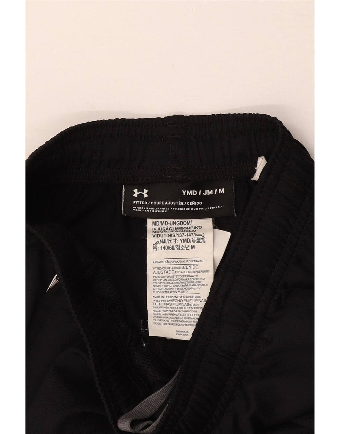 UNDER ARMOUR Boys Fitted Tracksuit Trousers 9-10 Years Medium Black