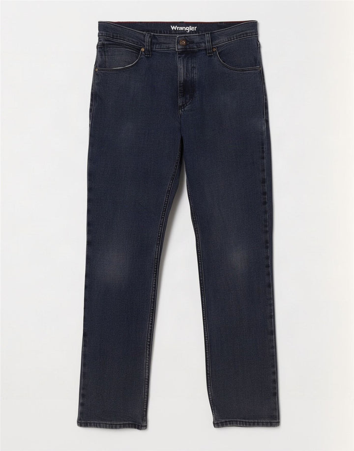 Wrangler Mens Slim Jeans W32 L32 Navy Blue Cotton