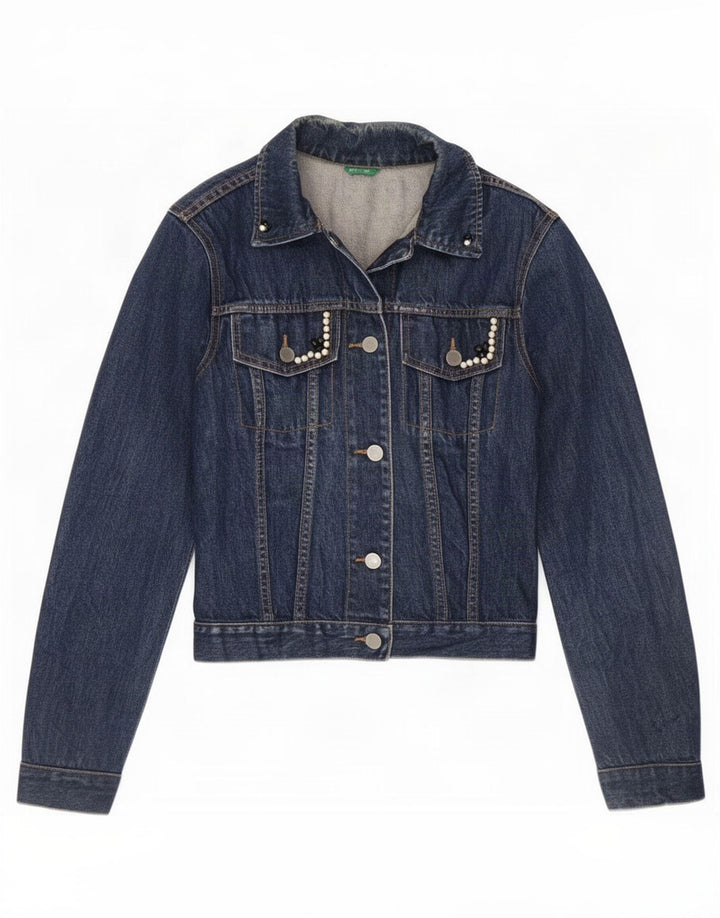 Benetton Womens Denim Jacket UK 10 Small Blue
