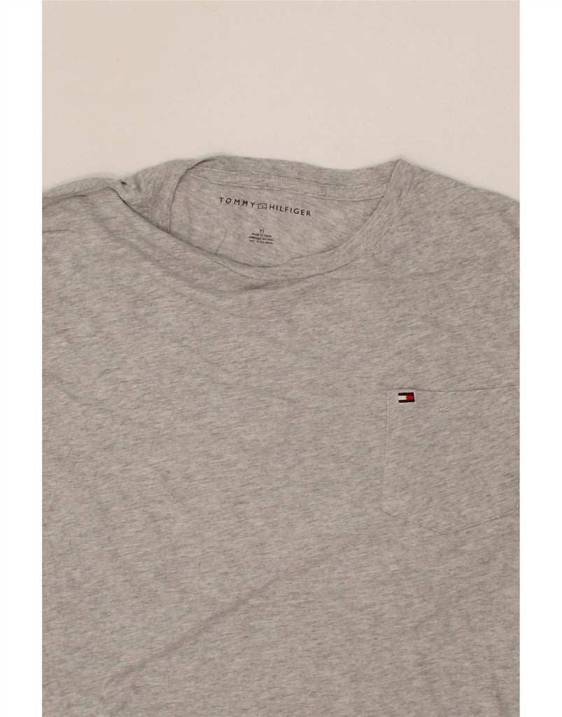 TOMMY HILFIGER Mens T-Shirt Top Medium Grey Flecked Cotton Vintage Tommy Hilfiger and Second-Hand Tommy Hilfiger from Messina Hembry 