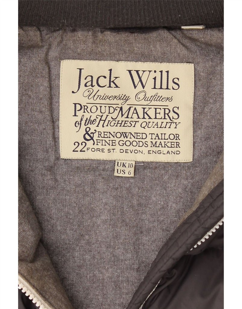 JACK WILLS Womens Hooded Padded Gilet UK 10 Small  Black Vintage Jack Wills and Second-Hand Jack Wills from Messina Hembry 