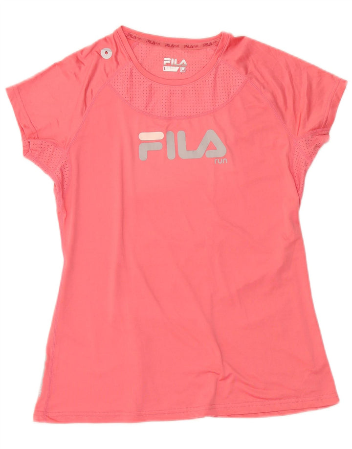 FILA Womens Graphic T-Shirt Top UK 16 Large Pink