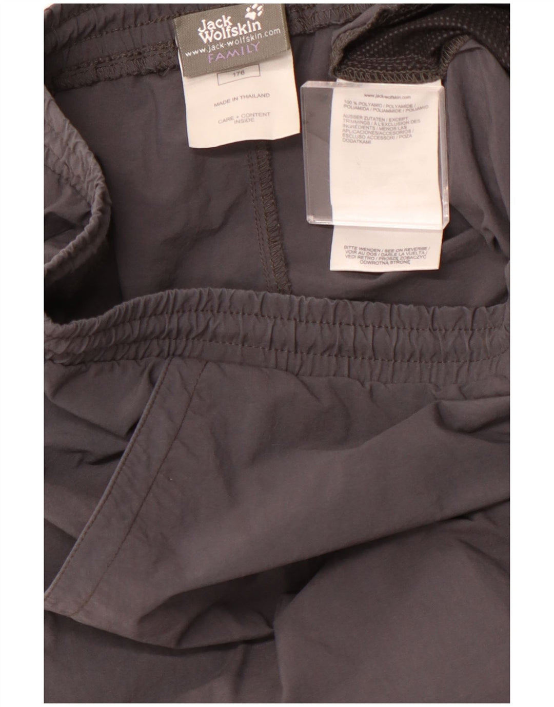 JACK WOLFSKIN Boys Sport Shorts 15-16 Years Grey Polyamide