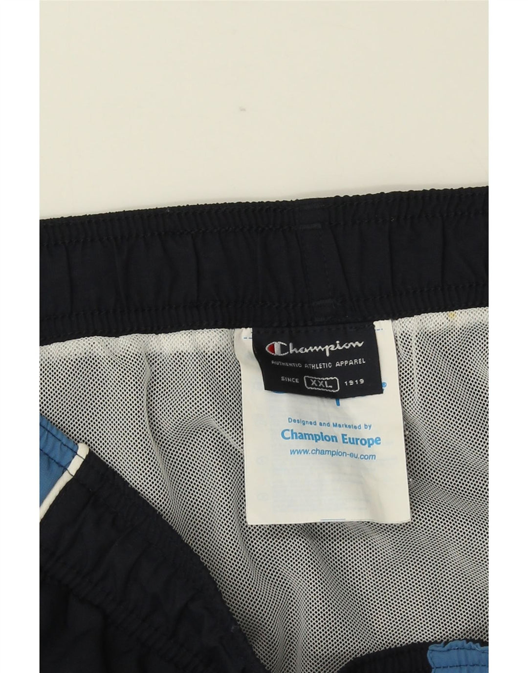 Champion Mens Swimming Shorts 2XL  Navy Blue Colourblock Polyamide
