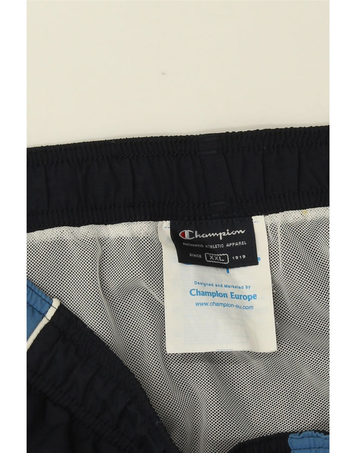 Champion Mens Swimming Shorts 2XL  Navy Blue Colourblock Polyamide