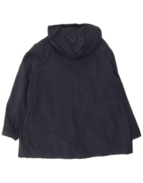 Marks & Spencer Womens Hooded Parka Jacket UK 24 4XL Navy Blue Cotton