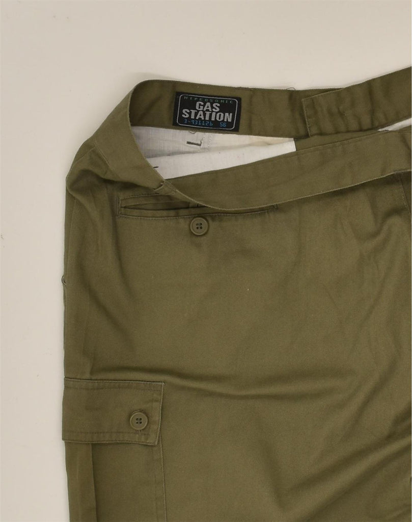 GAS Mens Tapered Cargo Trousers IT 56 3XL W38 L30 Khaki | Vintage Gas | Thrift | Second-Hand Gas | Used Clothing | Messina Hembry 