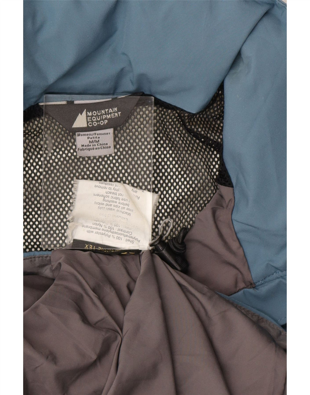 MOUNTAIN EQUIPMENT Womens Hooded Rain Jacket UK 14 Medium Blue Polyester