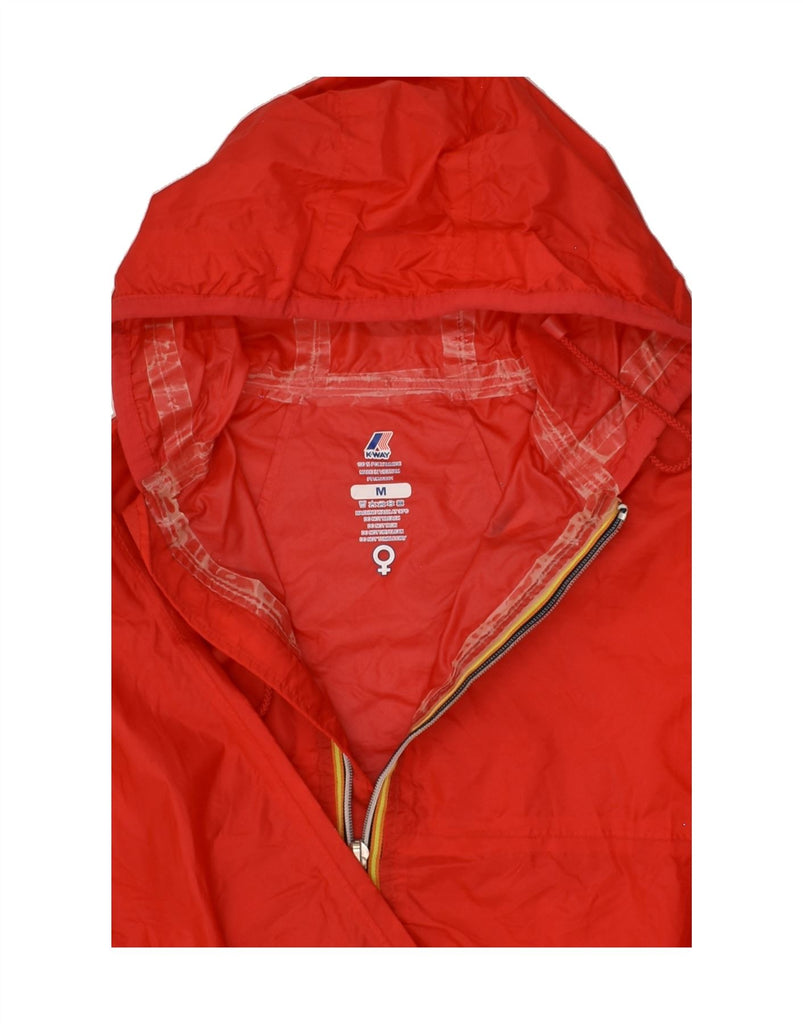 K-WAY Mens Hooded Rain Jacket UK 38 Medium Red Polyamide | Vintage K-Way | Thrift | Second-Hand K-Way | Used Clothing | Messina Hembry 