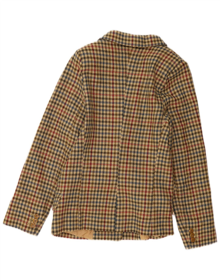 Max Mara Womens Weekend 2 Button Blazer Jacket UK 18 XL Green Houndstooth