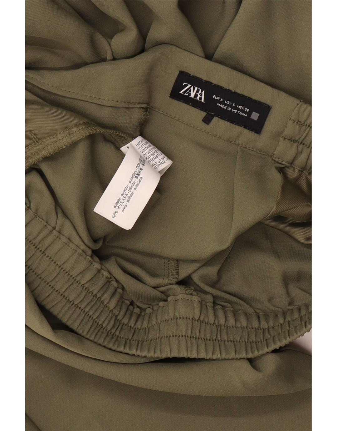 Zara Womens Tracksuit Trousers UK 8 Small Khaki Polyester
