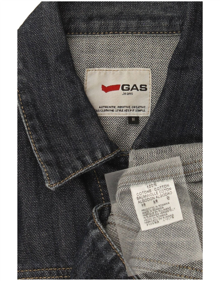 Gas Womens Crop Denim Jacket UK 12 Medium Navy Blue Cotton