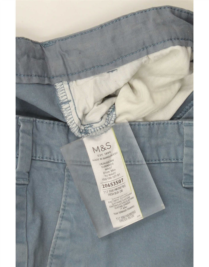 Marks & Spencer Mens Chino Shorts W36 Large Blue Cotton
