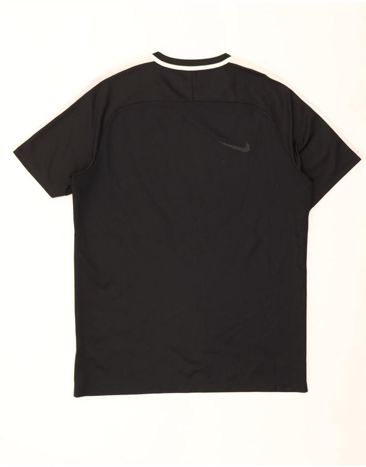 Nike Mens Dri Fit T-Shirt Top Large Black Colourblock