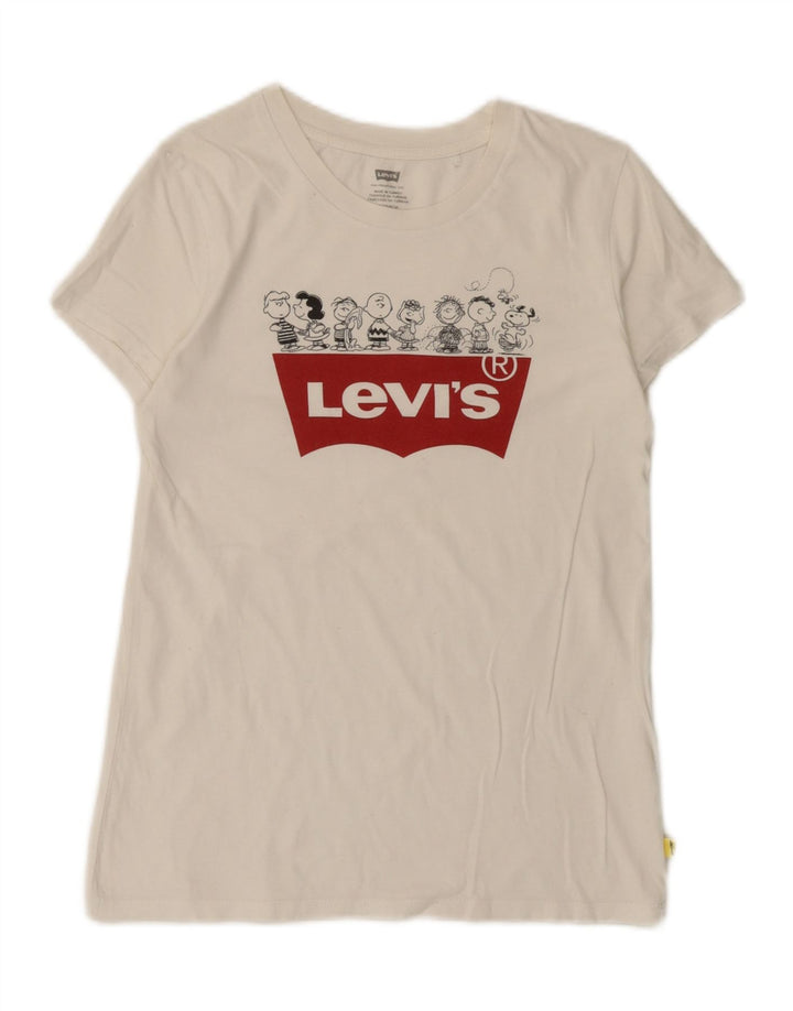 Levi's Womens Peanuts Graphic T-Shirt Top UK 6 XS White