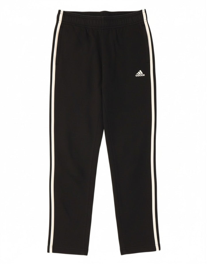 ADIDAS Boys Tracksuit Trousers 11-12 Years  Black Cotton