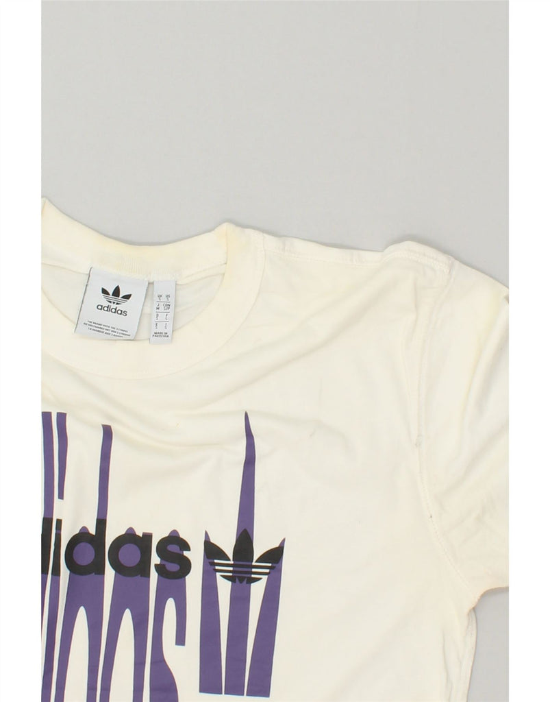 ADIDAS Mens Graphic T-Shirt Top Small Off White Cotton | Vintage Adidas | Thrift | Second-Hand Adidas | Used Clothing | Messina Hembry 