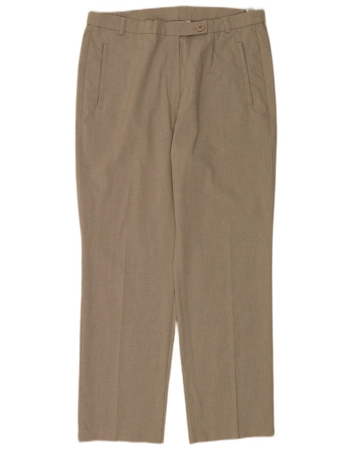 Marks & Spencer Womens Straight Suit Trousers UK 14 Medium W32 L28 Grey