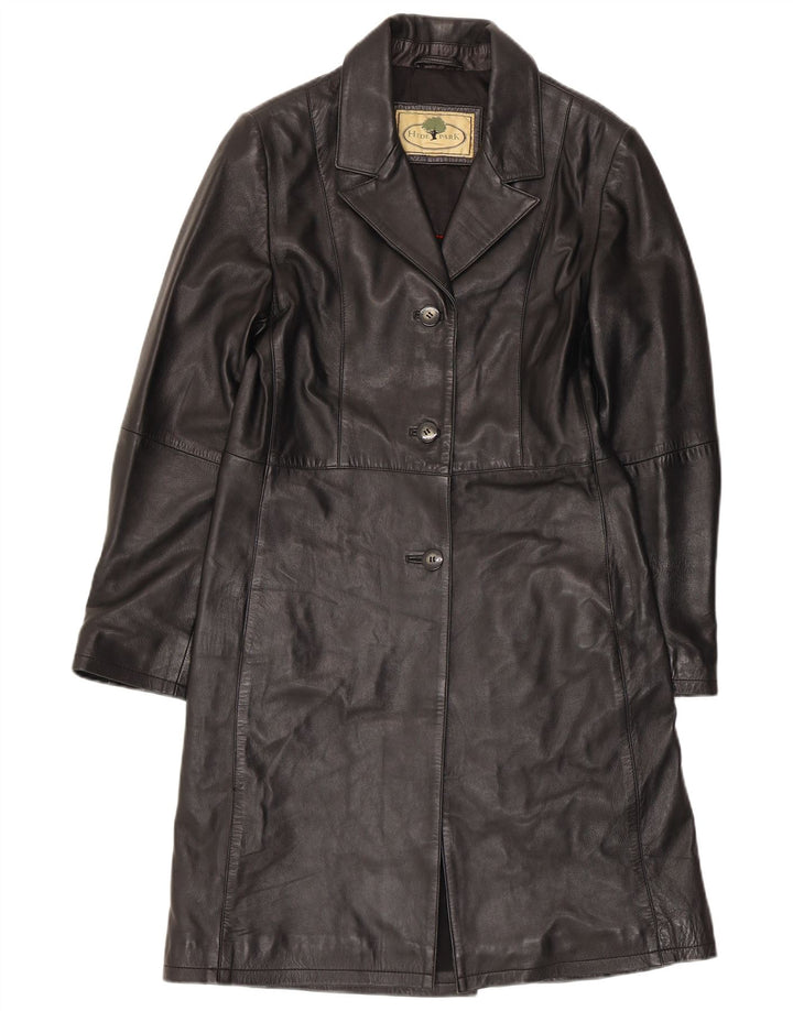Hidepark Womens Leather Coat UK 10 Small Black Leather