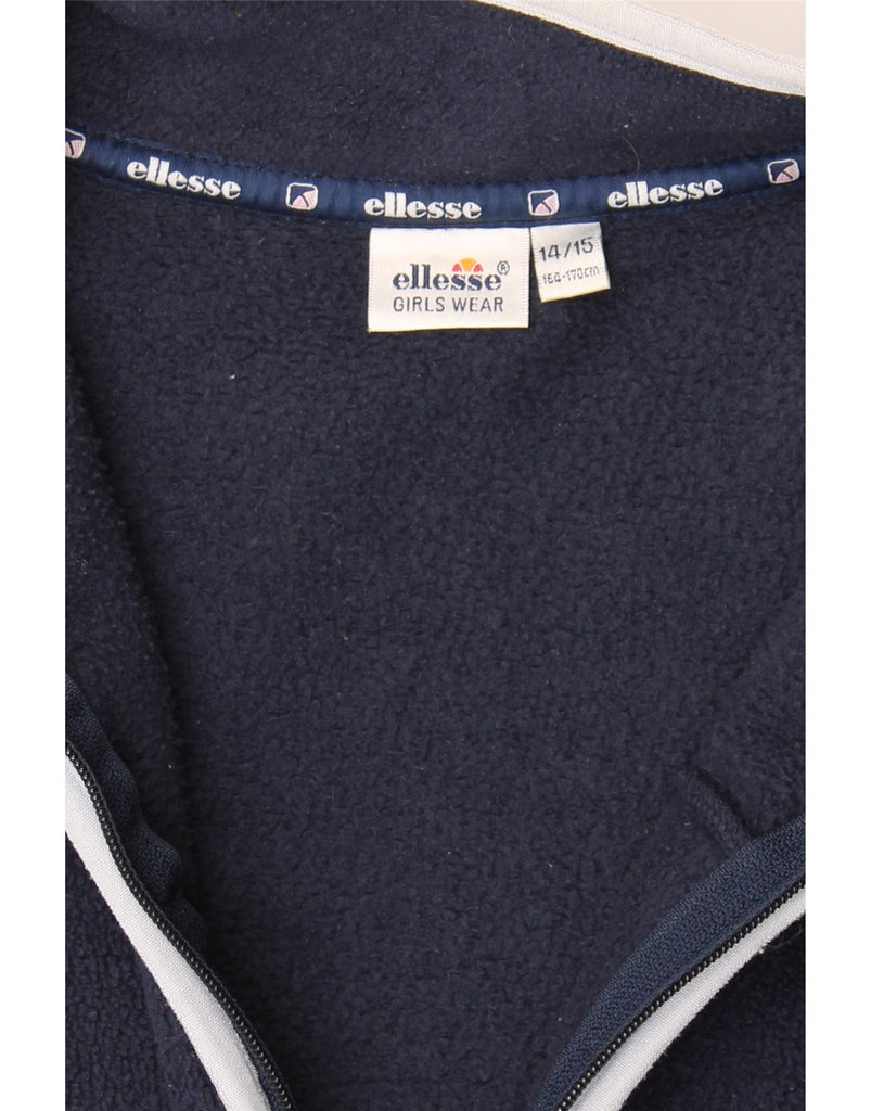ELLESSE Girls Fleece Gilet 14-15 Years Navy Blue Polyester Vintage Ellesse and Second-Hand Ellesse from Messina Hembry 