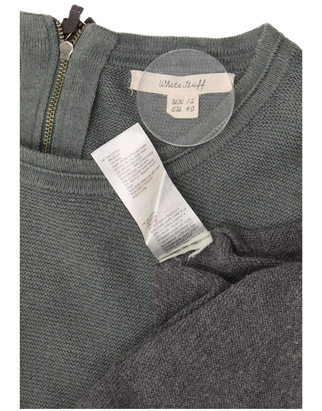 WHITE STUFF Womens Jumper Dress UK 12 Medium  Green Colourblock Cotton